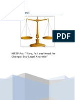 MRTP Act "Rise, Fall and Need For Change Eco-Legal Analysis"