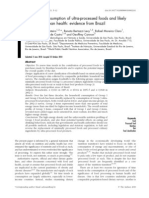 Increasing Consumption of Ultra-Processed Foods and Likely Impact On Human Health: Evidence From Brazil