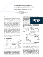 Aspen HYSYS Simulation of CO2 Removal by Amine Absorption From A Gas Based Power Plant