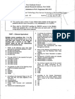 IARI PHD Entrance Question Paper 2011 - Post Harvest Tech (P o ST Harvest Technology o F o T I