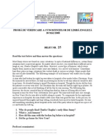 Probă de Verificare A Cunoştinţelor de Limbă Engleză 30 MAI 2008