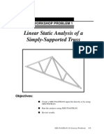 Linear Static Analysis of A Simply-Supported Truss: Workshop Problem 1