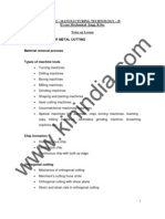 Manufacturing Technology II - Notes PDF