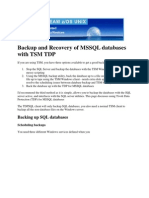 Backup and Recovery of MSSQL Databases With TSM TDP