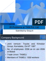 IR Problems at Toyota-Analysis