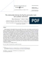 The Relationship Between The Big Five Personality Traits and Academic Motivation