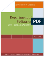 2011-2012 Annual Report Department of Pediatrics Saint Louis University School of Medicine