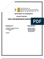 Department of Engineering Project Report Title:-8051 Based Digital Code Lock