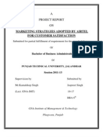 Project Report On Airtel. (SEMINAR (BBA 3rd SEM) )