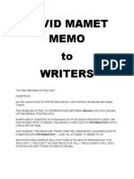 David Mamet Memo To Writers