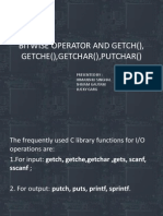 Bitwise Operator and Getch, Getche, Getchar Etc