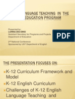 English Language Teaching in The K 12 Basic Education1