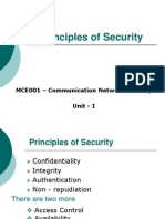 Principles of Security: MCE001 - Communication Network Security Unit - I