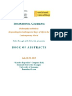 Philosophy and Crisis, Ioannina 2013-Book of Abstracts