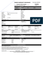 Extended Warranty Insurance: Proposal & Policy Schedule