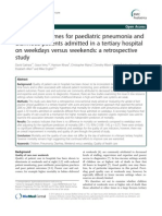 Hospital Outcomes For Paediatric Pneumonia and Diarrhoea Patients Admitted in A Tertiary Hospital On Weekdays Versus Weekends: A Retrospective Study