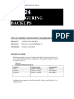 Configuring Backups: This Lab Contains The Following Exercises and Activities