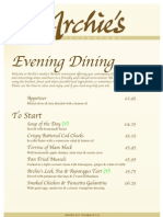 Evening Dining: To Start