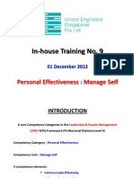 In-House Training No. 9: Personal Effectiveness: Manage Self