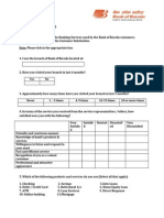 RM Questionnaire For Bank Customer Satisfaction - Pranotee Worlikar