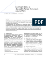 Occupational Health Status of Workers Exposed To Female Hormones in A Pharmaceutical Plant