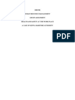 DHR 501 Human Resource Management Group Assignment Health and Safety at The Work Place A Case of Kenya Maritime Authority