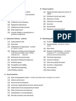 Strategic Management: Types of Policies