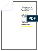 Consequences of Job Satisfaction On Absenteeism Submitted To: DR - Rabia Imran