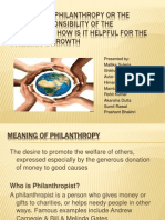 The Role of Philanthropy or The Social Responsibility