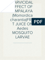 LARVICIDAL EFFECT OF AMPALAYA (Momordica Charantia) FRUIT JUICE ON Aedes MOSQUITO LARVAE