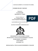 Summer Project Report: An Analysis On Cash Management at Standard Polymers, Puducherry