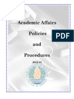 Academic Affairs Policies and Procedures-2012-13