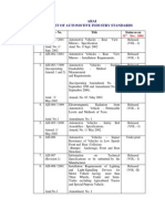 AIS List of Automotive Standard