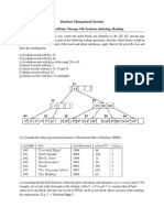 Database Management Systems Practice Problems: Storage, File Systems, Indexing, Hashing