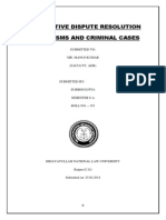 Alternative Dispute Resolution Mechanisms and Criminal Cases