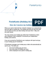 Feriekonto (Holiday Account) : How Do I Receive My Holiday Pay?