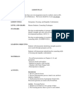 Lesson Plan - Genograms Focusing and Empathic Confrontation