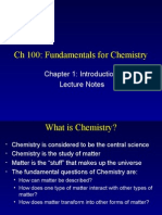 CH 100: Fundamentals For Chemistry: Chapter 1: Introduction Lecture Notes