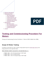 Testing and Commissioning Procedure For Motors