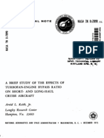 A Brief Study of The Effects of Turbofan-Engine Bypass Ratio On Short and Long Haul Cruise Aircraft