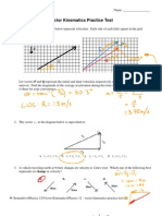 Physics 12 - Vector Kinematics Practice Test Key