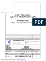 NDT Procedure (Ut, RT & Penetrant Test) : Pressure Vessel