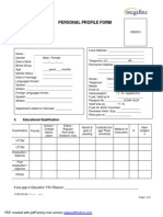 Personal Profile Form