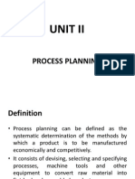 Unit Ii: Process Planning