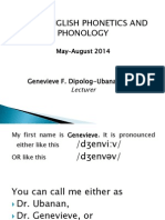 Se117 English Phonetics and Phonology: May-August 2014