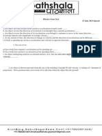 Physics Class Test 27 July 2013-Quark: Non-Zero Angle Between Velocity and Change in Velocity..............