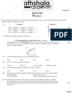 Physics Test Kinemetics