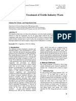 Physicochemical Treatment of Textile Industry Waste Water: Salman Mo Tabani, and Omprakash Sahu