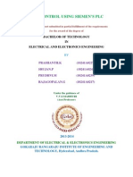 Lift Control Using Siemen'S PLC: Bachelor of Technology IN Electrical and Electronics Engineering