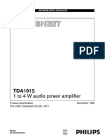 Data Sheet: 1 To 4 W Audio Power Amplifier